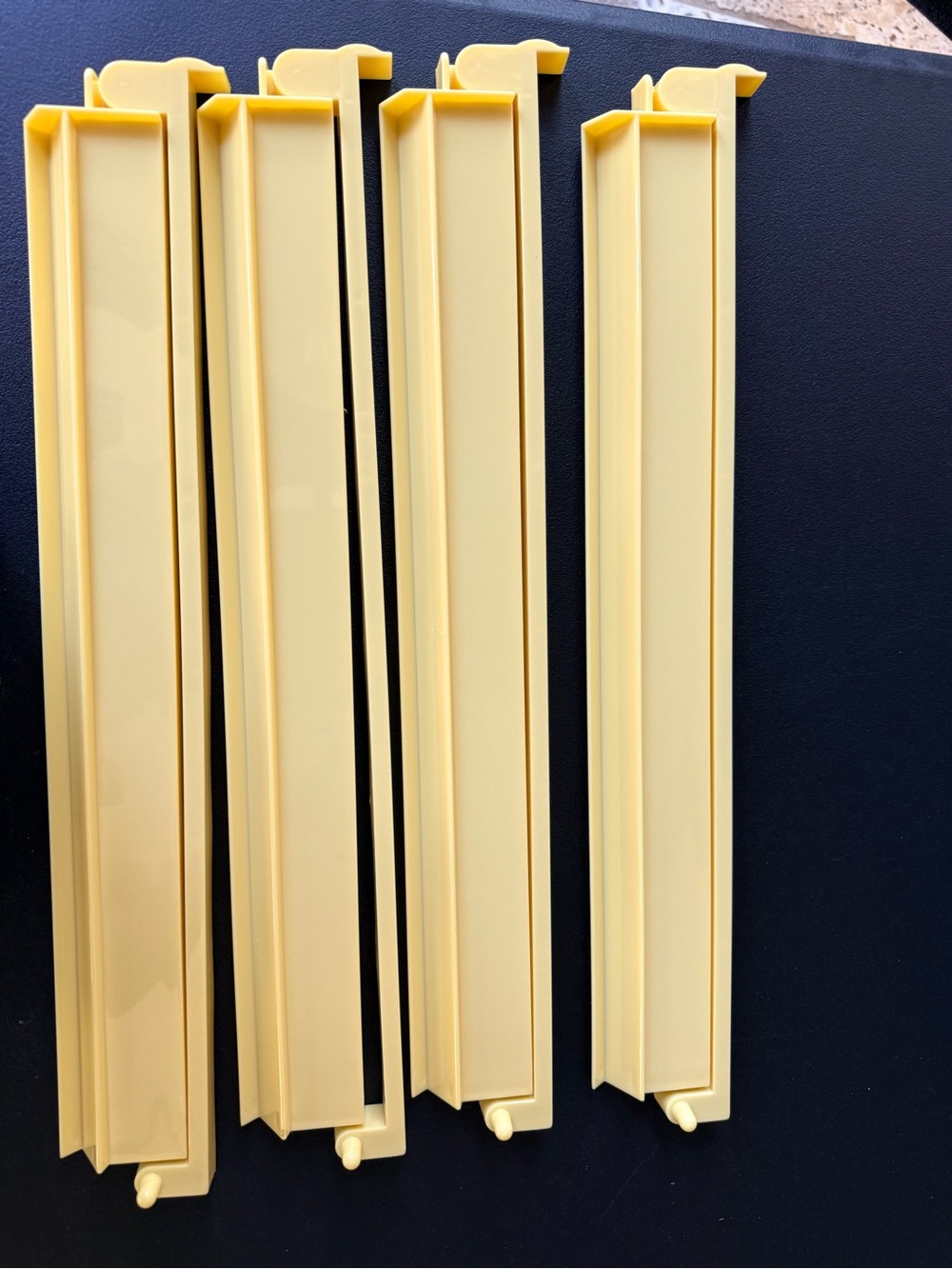 NWOT Yellow 18” Mahjong Racks with attached pushers. Never used.Beautiful yellow